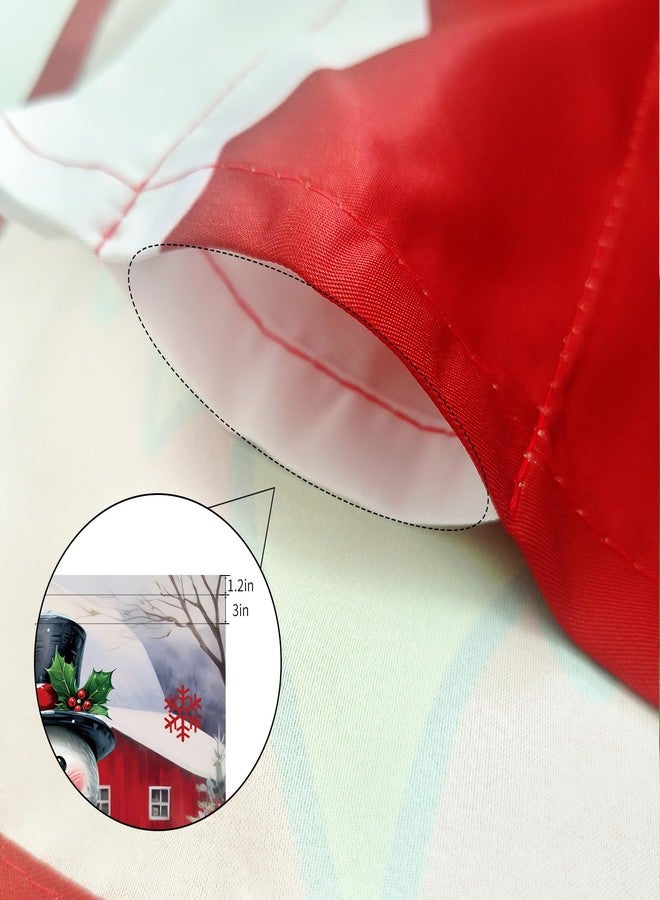 SUNWISHA Christmas Valance Curtains 52x18 Inch - Red Truck & Snowman Design with Snowy Village Scene - Festive Tree/Snowflakes Decor - Rod Pocket Kitchen/Bathroom Winter Valances - Image 5